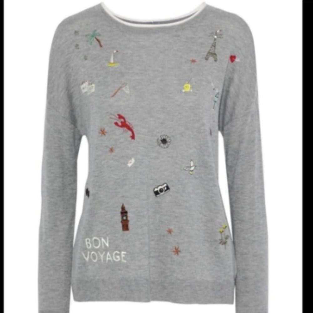 Joie Eloisa B embroidered mélange knitted sweater